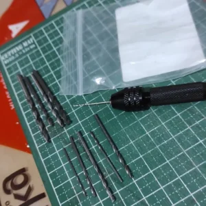 Mini Tool Set with Black Hand Twist Drill 10Pcs Fried Dough Twists Drill for Woodworking Drilling Rotary Wood Holes Tools