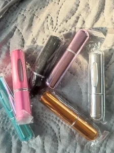 6 Portable Spray Bottles Travel Size 5ml Self-Priming Bottom Fill Perfume Bottle Set