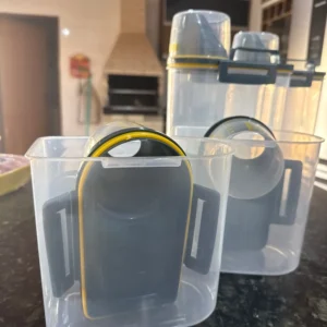 1.5kg/2kg Dog Cat Food Pail Plastic Storage Tank with Measuring Cup Container Moisture-proof Sealed Jar Pet Supplies Accessories