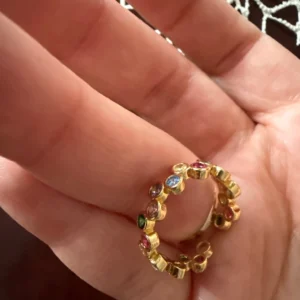 Colorful Tiny Round Rings For Women Stainless Steel Gold Color Adjustable Wedding Ring Luxury Aesthetic Jewlery Couple Gift