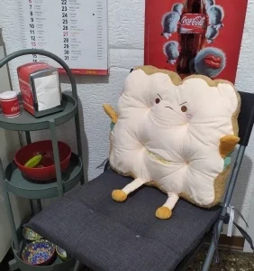 1pc Simulation Bread Toast Cushion Stuffed Memory Foam Pillow Sofa Chair Decor Seat Cushion Cute Student Chair Pad