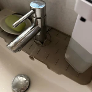 1PC Grey 37X14CM Kitchen Faucet Absorbent Mat Sink Splash Guard Silicone Drainage Drying Pad Countertop Protection