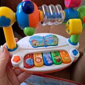 Baby Piano Toys Kids Rotating Music Piano Keyboard With Light Sound, Musical Toys For Toddlers, Early Educational Music Toy