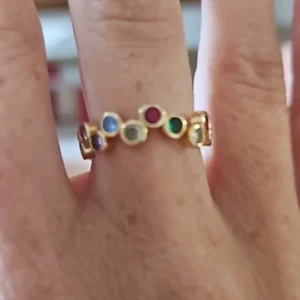 Colorful Tiny Round Rings For Women Stainless Steel Gold Color Adjustable Wedding Ring Luxury Aesthetic Jewlery Couple Gift