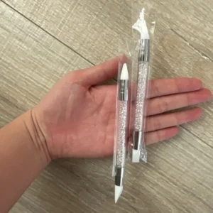 2pcs Double Head Silicone Nail Art Pen Carving Flower Sculpting Pen Adjustable Glue Stick Embossing Brush Professional Manicure