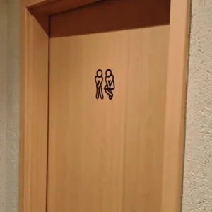 Funny Bathroom Signs for Men Women Creative 2D Flat Restroom Door Decor Restaurant Hotel Cafe Toilet Signage Wall Sticker