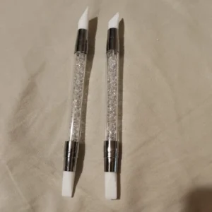 2pcs Double Head Silicone Nail Art Pen Carving Flower Sculpting Pen Adjustable Glue Stick Embossing Brush Professional Manicure