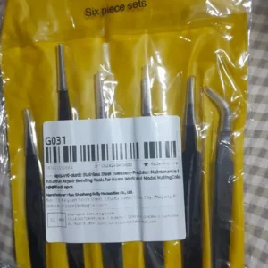 6pcs Precision Long Tweezers Set ESD Anti-Static Stainless SteelTweezers Repair Tools For Electronics Repair Soldering Craft