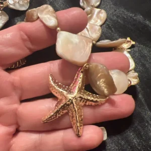 Ingemark Bohemian Irregular Chain Necklace for Women Summer Beach Vacation Starfish Conch Pendant Choker Necklace Y2K Jewelry