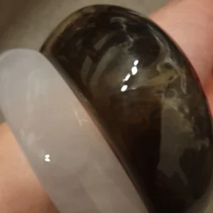 Ingemark Exaggerated Resin Geometric Chunky Bangles for Women on Hand Punk Hip Hop Wide Arm Bracelets Aesthetic Y2K Jewelry Gift