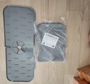 1PC Grey 37X14CM Kitchen Faucet Absorbent Mat Sink Splash Guard Silicone Drainage Drying Pad Countertop Protection