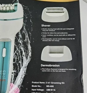 3in1 Rechargeable Women Epilator For Face Body Electric Shaver Female Hair Removal Bikini Trimmer Leg Lady Shaver Callus Remover