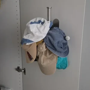 1/2pcs Stainless Steel Baseball Cap Hanger - Wall Mounted Hat Organizer With Punch-Free Design