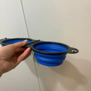 1-piece 2-in-1 foldable dual bowl feeding bowl portable outdoor travel dog and cat drinking bowl