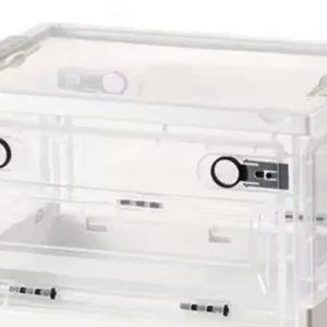 1pc Foldable Storage Trunk Open Storage Box Transparent Storage Box Home Wardrobe Clothes Organizer Large Capacity Clear Plastic